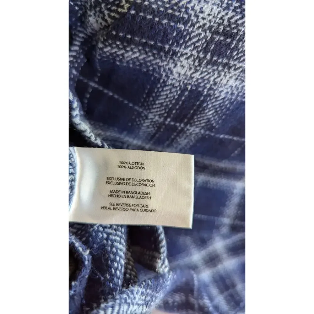 Woolrich Men‎ Shirt XXL Blue Plaid Shacket Heavy Weight Pockets Warm Button Up